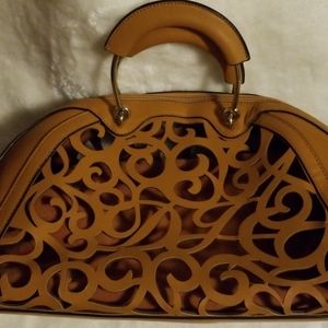 Laser Cut Leather Handbag with Insert